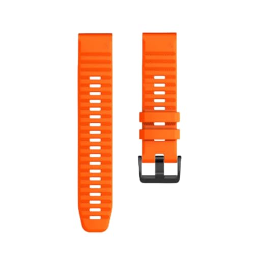 [DASQBC] 26mm 22mm Band For Fenix 6X/6X Pro/5/3 Soft Silicone Strap For Fenix 6/6 Pro/5X/5 Plus Watchband Bracelet(Orange,22mm-F