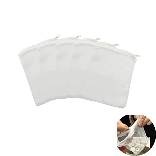 Image of 5 Pcs Tanks Filter Media Bags, Aquarium Media Bag, Aquarium Filter Bags, Fish Tank Media Mesh Filter Bags, with Zipper Reusable Aquarium Filter Media Bags.for Activated Carbon, Ceramic Rings, etc