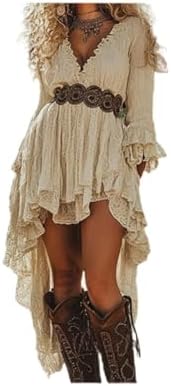 Western Dress Country Dress for Women Long Vintage Cowgirl Maxi D...