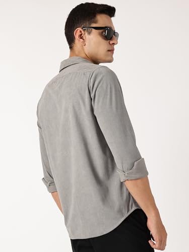 Image of Thomas Scott Men's | Solid | Full Sleeve | Slim Fit | Polyester-Blend | Button Down | Casual Shirt