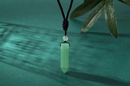 Xiannvxci Healing Crystal Necklace For Men Women Green Aventurine Pendant Necklae Natural Stone Adjustable Rope Hexagonal Point Gemstone Jewelry Valentines Day Gift For Him #TOP4