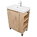 Produktbild paplinskimoebel - Waschbecken mit Unterschrank SEVA, 57 cm Breite, Waschtisch Stehend oder Hängend, Badmöbel Set für Badezimmer, Waschbeckenunterschrank mit Toilettenpapierhalter - Eiche Lancelot