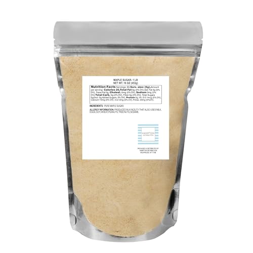 Maple Sugar, 1 Pound Resealable Bag, All-Natural, Perfect for Cooking, Baking & Blending