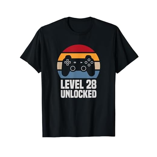 Level 28 Unlocked 28º Cumpleaños 28 Años Videojuego Camiseta