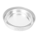 NUOBESTY 2 Stück Aluminium Backblech Runde Backformen Antihaft Backgeschirr für Brot Pizza Kuchen und Mehr für Haushaltsgebrauch