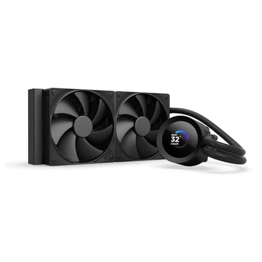NZXT Kraken Plus 240 – AIO CPU Liquid Cooler – 240mm Radiator – 2 x F120P Fans – Customizable 1.54" Square LCD – AMD® AM5, AM4 – Intel® LGA 1851/1700, 1200/115X – Black