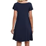Askyes-Womens-Summer-Dresses-2023-Ruffle-Short-Sleeve-Casual-Beach-Tshirt-Dress-Round-Neck-Loose-Swing-Sundress-with-Pockets