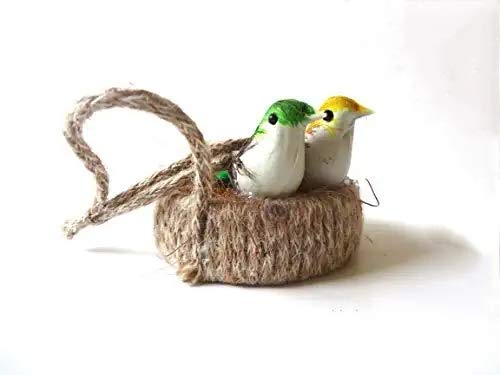 MJ Ragav Craft Rope Made Hanging Nest Birds for Home, Terrace, Balcony, Patio, Garden décor, School Project (Pack of 1)