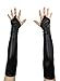 Chendvol Men's and Women's Shiny Metallic Fashion Fingerless Gloves Long Elastic Costume Gloves (Black)