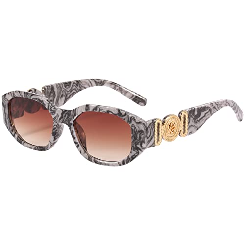Junsika Gafas De Sol Rectangulares Modernas Para Mujer, Vintage, Diseño Irregular De Lujo, Pequeñas Gafas De Sol 90, Protección Uv400, A4: Estampado De Leopardo Negro, S Junsika Gafas De Sol Rectangulares Modernas Para Mujer, Vintage, Diseño Irregular De Lujo, Pequeñas Gafas De Sol 90, Protección Uv400, A4: Estampado De Leopardo Negro, S