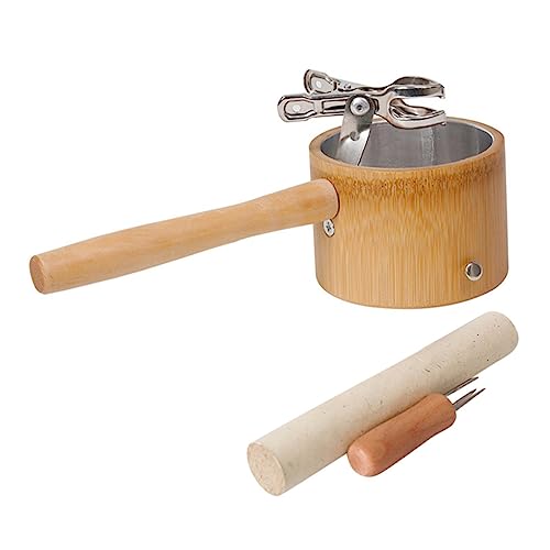 COOLHIYA 1 Set Moxibustion Stand Cone Holder Vacuum Cupping Cups Burner Holder Moxa Stick Extender Sticks for Moxa Massage Tool Moxa Rod Roller Moxibustion Patch Brown Stainless Steel