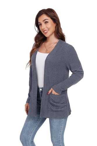 Image of GRECERELLE Womens Long Sleeve Lightweight Open Front V-Neck Casual Cardigan Sweaters Outerwear with Pockets 2025, S-2XL