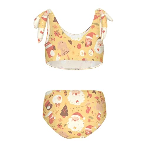 KLL Ho Ho Ho Pattern Funny Christmas Girls 2 Piece Bikini Sets Scoop Neck Beach Swimwear Bathing Suit2