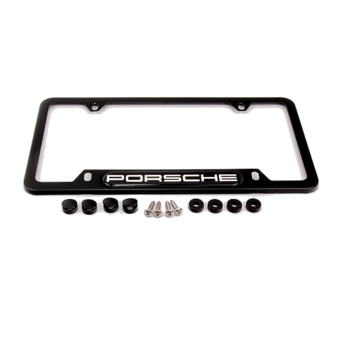 Marco de matrícula original Porsche negro mate ideal para renovar el aspecto exterior 2