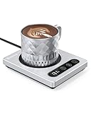 Maestri House Coffee Mug Warmer with 4 Temp Settings & 1-12 Hour Timer, Auto Shut Off for Desk, Smart Electric Beverage Warmer, Candle Melter for Home and Office, ETL Listed (Silver)