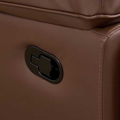 Image of Home Centre | Torino | Faux Leather | Solid Wood | Recliner Sets | Brown | Sofa Set 3+1+1 | 1 Year Warranty