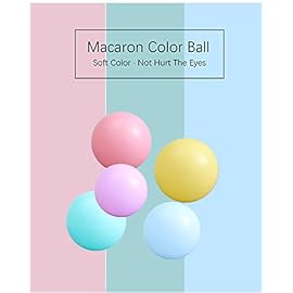 MoonxHome Ball Pit Balls for Toddlers, BPA Free Crush Proof Plastic Toy Balls for Ball Pit, Children\'s Pool Water Toys, Macaron Ocean Balls for Play Tent 2.15Inch Pack of 100 White Clear Grey and Pink