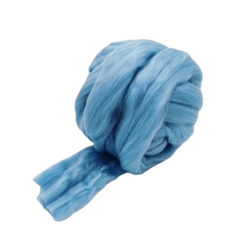 Lana merina de 2.2 libras para hilar, hilo grueso y suave para tejer cobija de brazo, núcleo de fieltro, relleno cardado, azul
