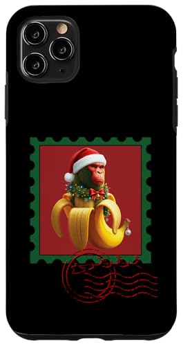 チンパンジーニ バナニーニ クリスマス 郵便切手 スマホケース iPhone 11 Pro Max 用