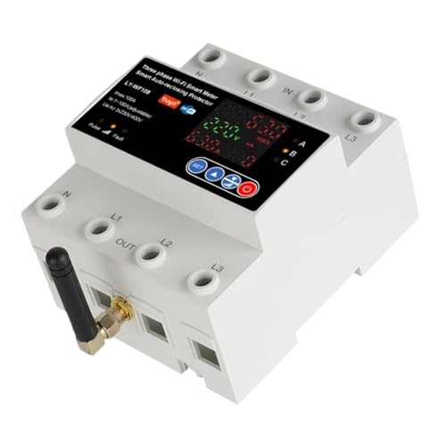 Interrupteur horaire WiFi 4 pôles 100A triphasé rail DIN pour protection sous-tension Smart Life