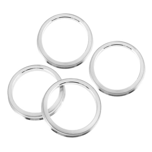 FELTECHELECTR 4pcs Hub Center Ring Car Wheel Spacers Hub Rings for Centric Car Hub Ring Wheel Center Rings Centric Hub Rings Metal Hub Centric Rings Wheel Hub Rings Aluminum Alloy Silver