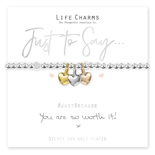 Life Charms Women Jewellery You are Worth It Bracelet Wristband Ladies Gift