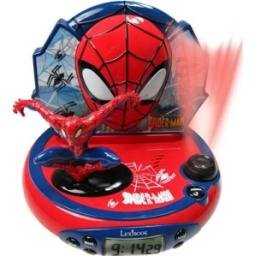 Lexibook Marvel Spider-Man Peter Parker, Projector Alarm Clock, Projecting Spider-Man puictures on the ceiling, FM radio, LDC screen, Snooze function, Batterie, Red/Blue, RP500SP
