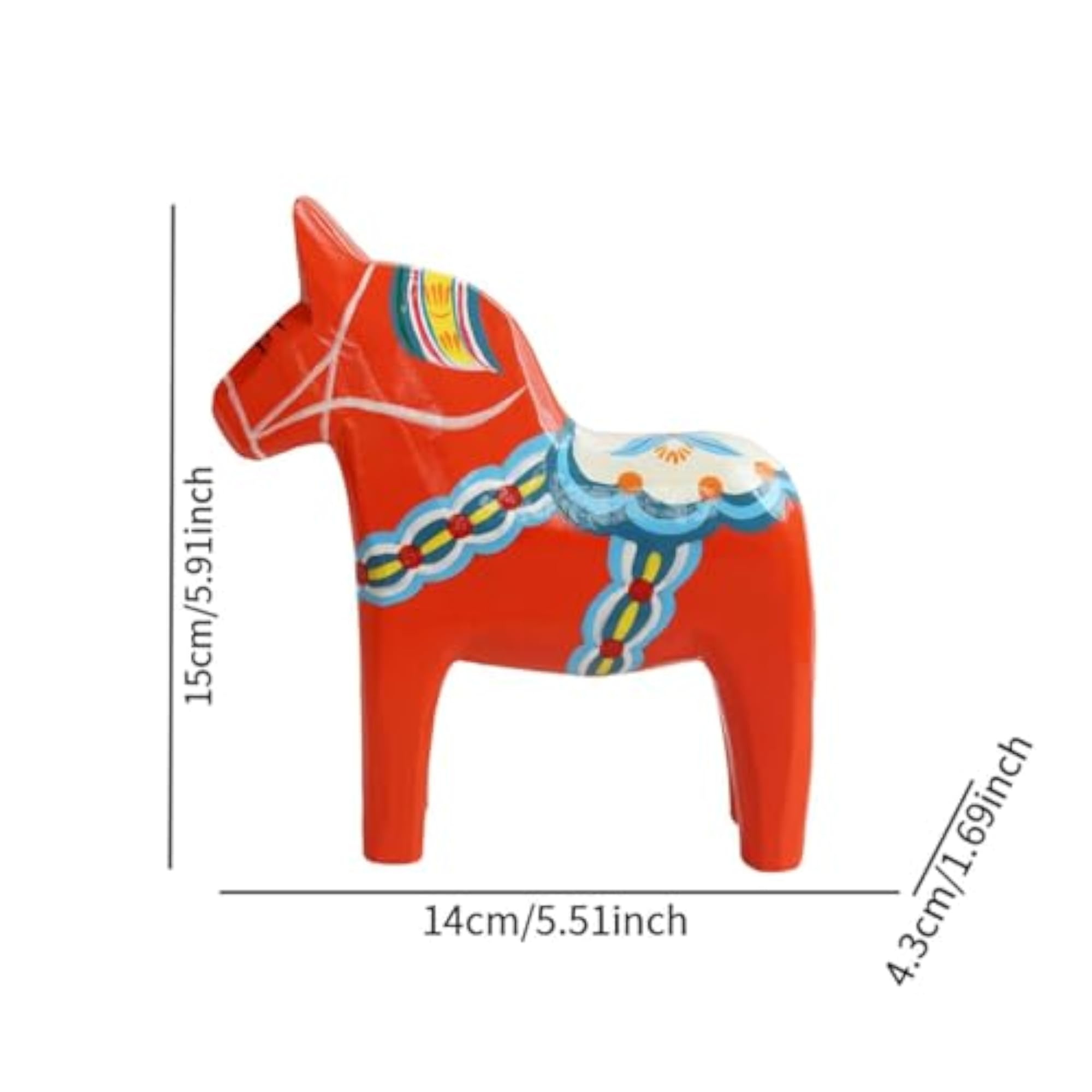 Dalecarlian Horse Inspired Bedside Table Animal Sculpture Accent