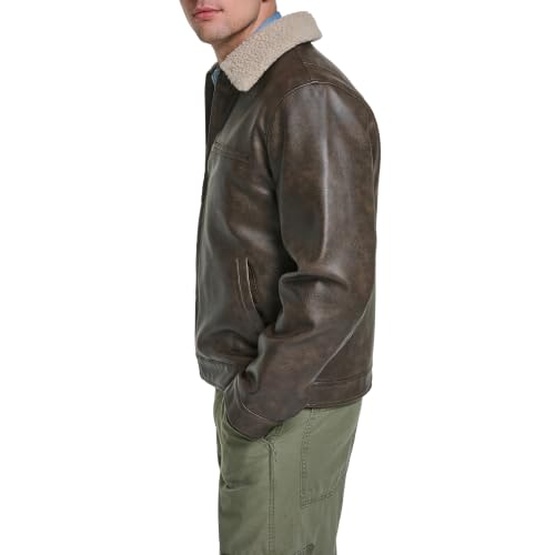Image of Levi's Men's Faux Leather Collar Racer Jacket