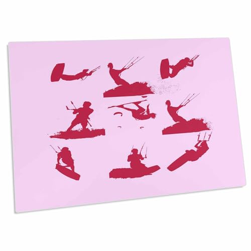 3dRose Kitesurf Silhouette Desk Pad 23x16 pulg miniatura 1
