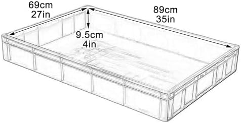 Versatile Plastic Drip Tray for Plants & Pets - Stackable Oil Drain Pan, One-Piece Molding, 96x46x11cm (38x18x4in) - Ideal for Storage & Tools (Blue)