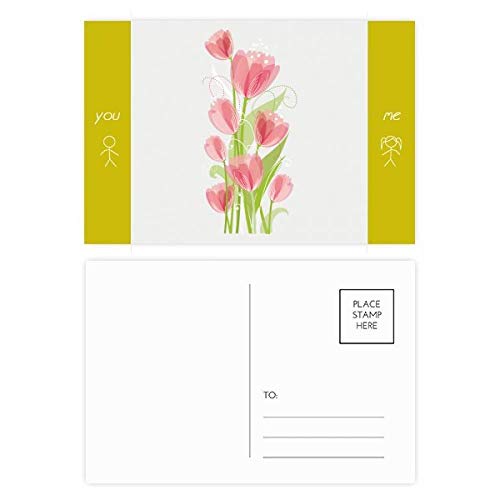 Fleur plante illustration ami jeu de cartes postales - Pack de 20 unités au format 5,7 x 3,8 pouces