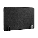 KiBcsLic Mampara Acústica para Escritorio, Ligera, para Uso en Cubículos de Pie, Ideal para Escuelas, Oficinas, Aulas Y Estudios, Rectángulo Negro, Individual