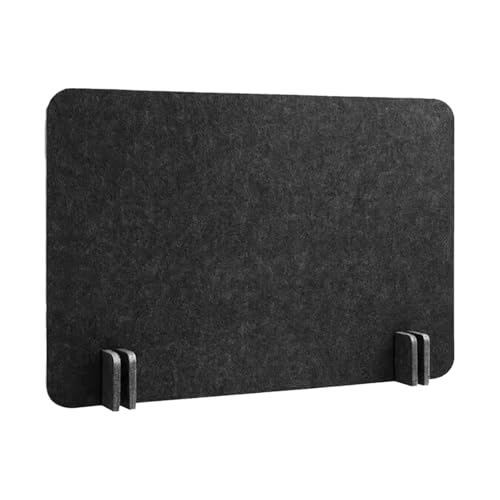 MERIGLARE Mampara Acústica para Escritorio, Panel de Privacidad de Fieltro Insonorizado para Recepción de Estudiantes, Estudio Escolar, Rectángulo Negro, Individual