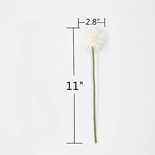 SCZONE Artificial Chrysanthemum Ball Hydrangea Fake Flower Bouquets 10pcs Present for Important People Glorious Moral for Home Office Coffee House Parties and Wedding (Milk White) image 5