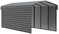 Arrow Carports Galvanized Steel Carport, with 2-Sided Enclosure, Compact Car Metal Carport Kit, 10' x 24' x 9', Charcoal