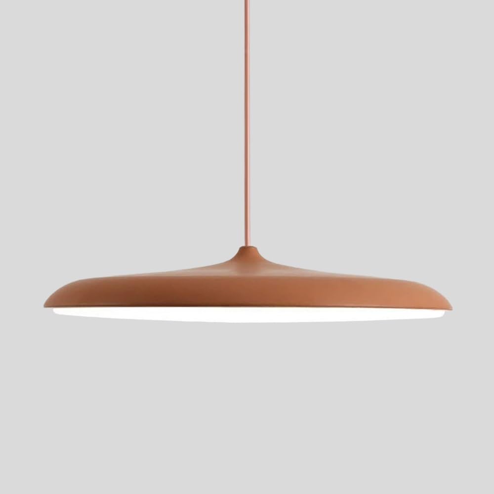 LYMSXAZOU Modern LED Pendant Light 15.7" Round Chandelier Hanging Lamp Ceiling Fixture Nordic for Kitchen Island Restaurant(Brown)