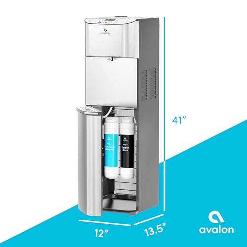 Avalon Self Cleaning Bottleless Water Cooler Water Dispenser - 3 Temperature Settings - Hot, Cold & Room Water, Durable Stainless Steel Cabinet, NSF Certified Filter- UL Listed