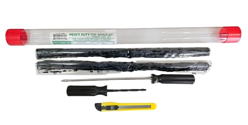 Image of Nealey Deluxe Tire Repair Kit Bundle - Tire Repair Kit with Knife and Reamer Included - Box /Utility Knife, Inserting Tool, Tire Reamer - 20 Repairs - Fix a Flat for 6 Ply and Larger Tires