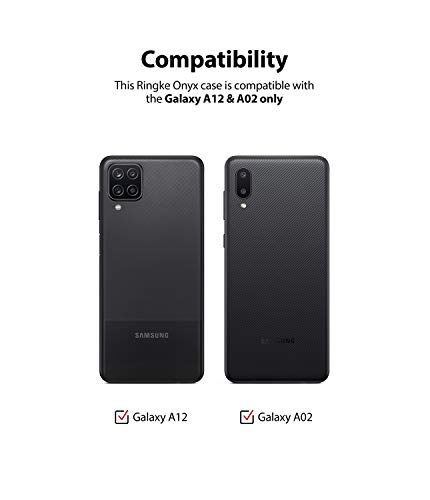 Image of Ringke Onyx for Samsung Galaxy A12 / A02 Case Back Cover, [Extreme Tough] Rugged Flexible Protection Durable Anti-Slip TPU Heavy Impact Shock Absorbent for Galaxy A12 / A02 Back Cover Case - Dark Gray