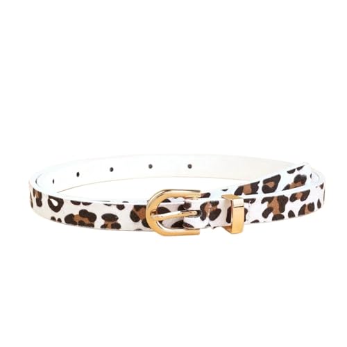 Belts for Women, Boho Style PU Belt Leopard Print Thin Women Dress Slim Fit