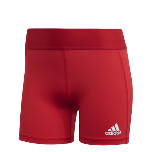 adidas Womens Alphaskin Volleyball 4-Inch Short Tights Team Power Red/White M3