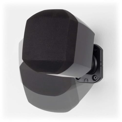 Image of Mini Cube 3 inch Swivel Speaker - 40W Each (Amp Needed), 8 Ohm, Wired, Wall Mountable with Bracket, High-Volume Surround Sound for Home Theatre, Office, Restaurant, Retail - Black
