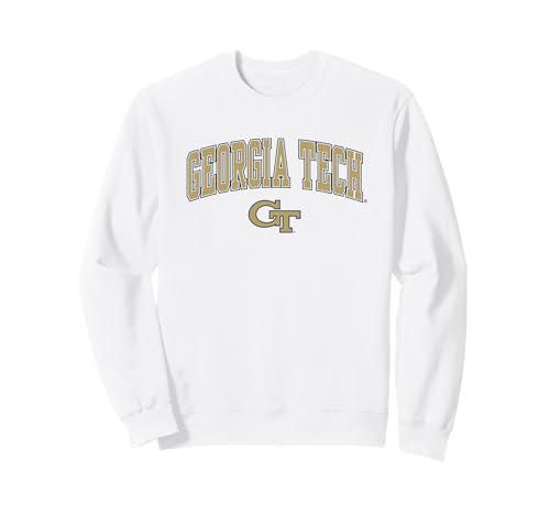 Georgia Tech Yellow Jackets Arch Over White Sweatshirt