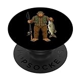 Tiger Moschus Bigfoot Fischer Muskellunge Angler Sasquatch PopSockets Klebender PopGrip
