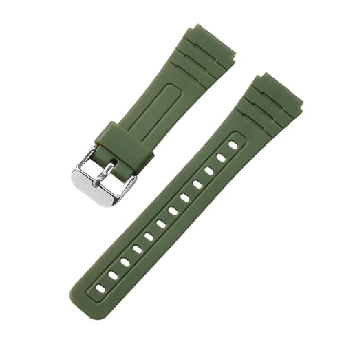 LYBELIRH 18mm \tgVREHb`Xgbv CASIO F91W W-800H W800H SGW400 F91W F84 F105/108 A158/168 AE1200/1300Ή Y XguXbg(Army green)