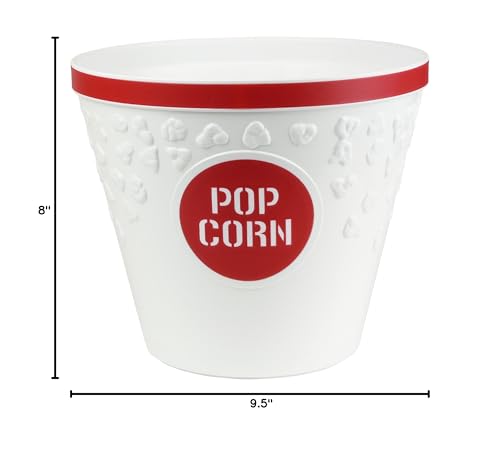 Hutzler Popcorn Bucket, Plastic Bowl, Red Large
