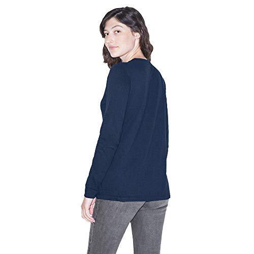 American Apparel Women's Fine Jersey Classic Crewneck Long Sleeve T-Shirt, Navy, Small