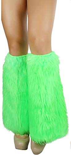 Image of ToBeInStyle Women's Faux Vibrant Fur Retro Daring 60' Inspired Ravewear Knee High Leg Warmers