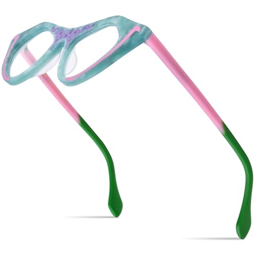 Image of HEPIDEM Multicolor Acetate Glasses Frame Women Cat Eye Eyeglasses Men Optical Spectacles 9291